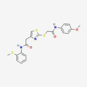 N-(4-methoxyphenyl)-2-((4-(2-((2-(methylthio)phenyl)amino)-2-oxoethyl)thiazol-2-yl)thio)acetamide