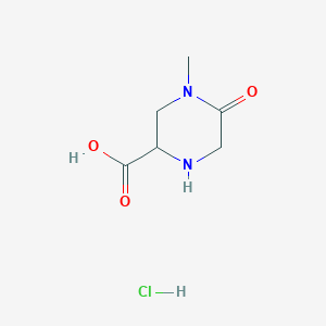 molecular formula C6H11ClN2O3 B2660281 4-Methyl-5-oxopiperazine-2-carboxylic acid hydrochloride CAS No. 2155852-15-4