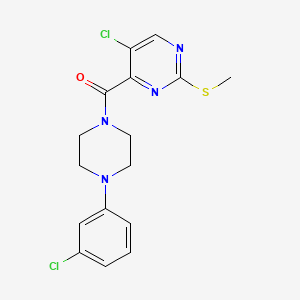 5-Chloro-4-[4-(3-chlorophenyl)piperazine-1-carbonyl]-2-(methylsulfanyl)pyrimidine
