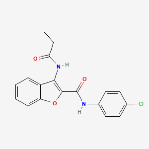 B2660314 N-(4-chlorophenyl)-3-propionamidobenzofuran-2-carboxamide CAS No. 160461-32-5