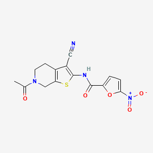 molecular formula C15H12N4O5S B2660336 N-(6-acetyl-3-cyano-4,5,6,7-tetrahydrothieno[2,3-c]pyridin-2-yl)-5-nitrofuran-2-carboxamide CAS No. 864858-64-0