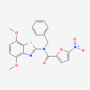 molecular formula C21H17N3O6S B2660349 N-benzyl-N-(4,7-dimethoxy-1,3-benzothiazol-2-yl)-5-nitrofuran-2-carboxamide CAS No. 899963-98-5
