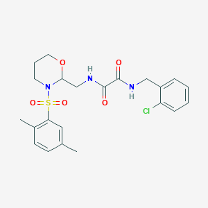 molecular formula C22H26ClN3O5S B2660351 N'-[(2-chlorophenyl)methyl]-N-{[3-(2,5-dimethylbenzenesulfonyl)-1,3-oxazinan-2-yl]methyl}ethanediamide CAS No. 872724-60-2
