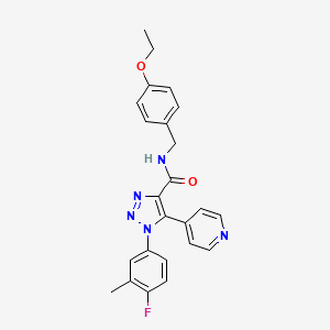 molecular formula C24H22FN5O2 B2660375 N-[(4-ethoxyphenyl)methyl]-1-(4-fluoro-3-methylphenyl)-5-(pyridin-4-yl)-1H-1,2,3-triazole-4-carboxamide CAS No. 1251613-59-8