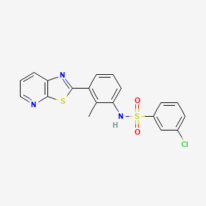 3-chloro-N-(2-methyl-3-(thiazolo[5,4-b]pyridin-2-yl)phenyl)benzenesulfonamide