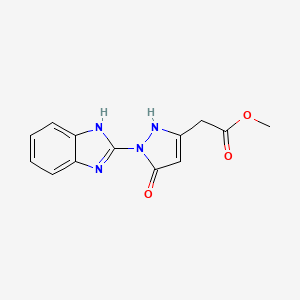 molecular formula C13H12N4O3 B2660385 methyl [1-(1H-benzimidazol-2-yl)-5-hydroxy-1H-pyrazol-3-yl]acetate CAS No. 879774-30-8