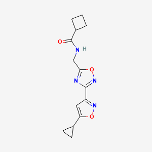 N-((3-(5-cyclopropylisoxazol-3-yl)-1,2,4-oxadiazol-5-yl)methyl)cyclobutanecarboxamide