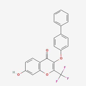 7-Hydroxy-3-(4-phenylphenoxy)-2-(trifluoromethyl)chromen-4-one
