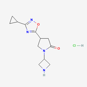 1-(Azetidin-3-yl)-4-(3-cyclopropyl-1,2,4-oxadiazol-5-yl)pyrrolidin-2-one hydrochloride