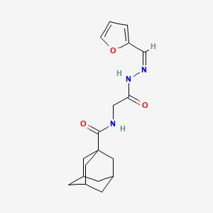 N-[2-[(2Z)-2-(furan-2-ylmethylidene)hydrazinyl]-2-oxoethyl]adamantane-1-carboxamide