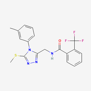 N-((5-(methylthio)-4-(m-tolyl)-4H-1,2,4-triazol-3-yl)methyl)-2-(trifluoromethyl)benzamide