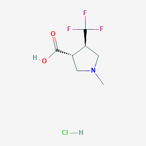 (3R,4R)-1-methyl-4-(trifluoromethyl)pyrrolidine-3-carboxylic acid hydrochloride