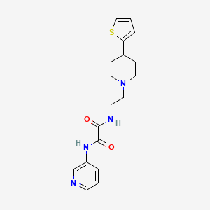 molecular formula C18H22N4O2S B2660424 N1-(pyridin-3-yl)-N2-(2-(4-(thiophen-2-yl)piperidin-1-yl)ethyl)oxalamide CAS No. 1428363-02-3