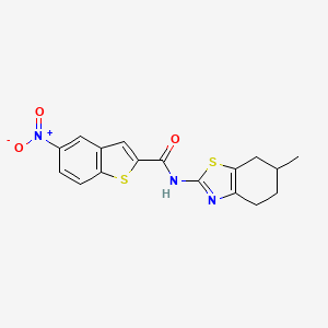 N-(6-methyl-4,5,6,7-tetrahydro-1,3-benzothiazol-2-yl)-5-nitro-1-benzothiophene-2-carboxamide