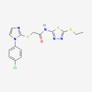 2-((1-(4-chlorophenyl)-1H-imidazol-2-yl)thio)-N-(5-(ethylthio)-1,3,4-thiadiazol-2-yl)acetamide