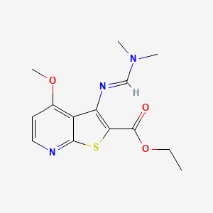 3-(Dimethylaminomethylideneamino)-4-methoxy-2-thieno[2,3-b]pyridinecarboxylic acid ethyl ester