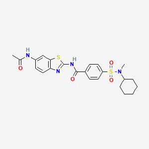 N-(6-acetamidobenzo[d]thiazol-2-yl)-4-(N-cyclohexyl-N-methylsulfamoyl)benzamide
