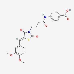 (Z)-4-(4-(5-(3,4-dimethoxybenzylidene)-2,4-dioxothiazolidin-3-yl)butanamido)benzoic acid