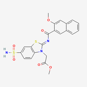 (Z)-methyl 2-(2-((3-methoxy-2-naphthoyl)imino)-6-sulfamoylbenzo[d]thiazol-3(2H)-yl)acetate
