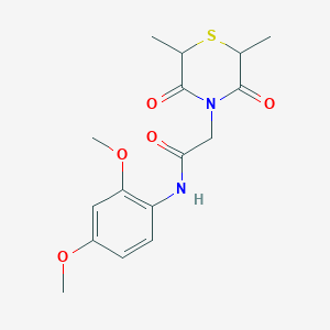 molecular formula C16H20N2O5S B2660459 N-(2,4-dimethoxyphenyl)-2-(2,6-dimethyl-3,5-dioxothiomorpholin-4-yl)acetamide CAS No. 868215-35-4