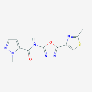 1-methyl-N-(5-(2-methylthiazol-4-yl)-1,3,4-oxadiazol-2-yl)-1H-pyrazole-5-carboxamide