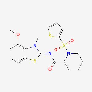 (Z)-N-(4-methoxy-3-methylbenzo[d]thiazol-2(3H)-ylidene)-1-(thiophen-2-ylsulfonyl)piperidine-2-carboxamide