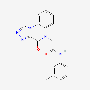 molecular formula C18H15N5O2 B2660476 2-(4-oxo-[1,2,4]triazolo[4,3-a]quinoxalin-5(4H)-yl)-N-(m-tolyl)acetamide CAS No. 1359204-79-7