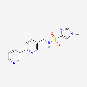 molecular formula C15H15N5O2S B2660485 N-([2,3'-bipyridin]-5-ylmethyl)-1-methyl-1H-imidazole-4-sulfonamide CAS No. 2034473-44-2
