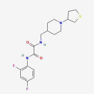 molecular formula C18H23F2N3O2S B2660486 N'-(2,4-difluorophenyl)-N-{[1-(thiolan-3-yl)piperidin-4-yl]methyl}ethanediamide CAS No. 2034583-89-4