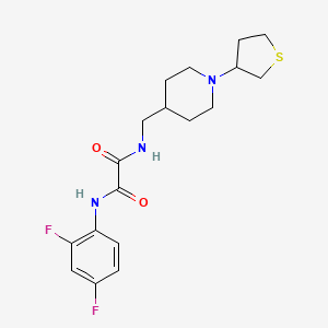 molecular formula C18H23F2N3O2S B2660486 N1-(2,4-difluorophenyl)-N2-((1-(tetrahydrothiophen-3-yl)piperidin-4-yl)methyl)oxalamide CAS No. 2034583-89-4