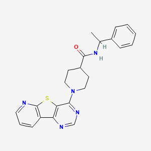 molecular formula C23H23N5OS B2660489 N-(1-phenylethyl)-1-(pyrido[3',2':4,5]thieno[3,2-d]pyrimidin-4-yl)piperidine-4-carboxamide CAS No. 1040677-83-5