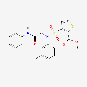 molecular formula C23H24N2O5S2 B2660490 methyl 3-(N-(3,4-dimethylphenyl)-N-(2-oxo-2-(o-tolylamino)ethyl)sulfamoyl)thiophene-2-carboxylate CAS No. 941892-83-7