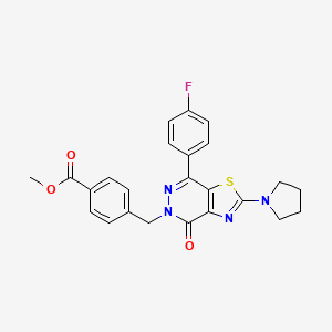 methyl 4-((7-(4-fluorophenyl)-4-oxo-2-(pyrrolidin-1-yl)thiazolo[4,5-d]pyridazin-5(4H)-yl)methyl)benzoate