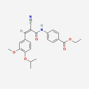 Ethyl 4-[[(Z)-2-cyano-3-(3-methoxy-4-propan-2-yloxyphenyl)prop-2-enoyl]amino]benzoate