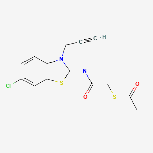 S-[2-[(6-chloro-3-prop-2-ynyl-1,3-benzothiazol-2-ylidene)amino]-2-oxoethyl] ethanethioate