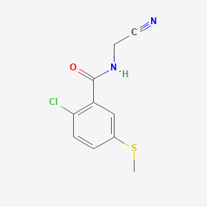 molecular formula C10H9ClN2OS B2660514 2-chloro-N-(cyanomethyl)-5-(methylsulfanyl)benzamide CAS No. 143153-82-6