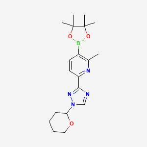 2-methyl-6-(1-(tetrahydro-2H-pyran-2-yl)-1H-1,2,4-triazol-3-yl)-3-(4,4,5,5-tetramethyl-1,3,2-dioxaborolan-2-yl)pyridine