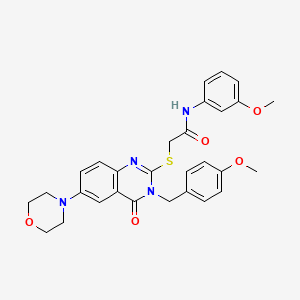 N-(3-methoxyphenyl)-2-[3-[(4-methoxyphenyl)methyl]-6-morpholin-4-yl-4-oxoquinazolin-2-yl]sulfanylacetamide