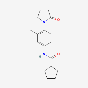 molecular formula C17H22N2O2 B2660524 N-[3-methyl-4-(2-oxopyrrolidin-1-yl)phenyl]cyclopentanecarboxamide CAS No. 941956-84-9