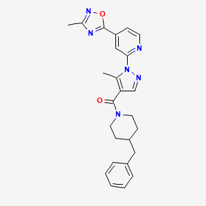 (4-benzylpiperidino){5-methyl-1-[4-(3-methyl-1,2,4-oxadiazol-5-yl)-2-pyridyl]-1H-pyrazol-4-yl}methanone