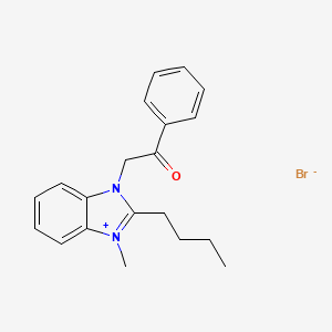 molecular formula C20H23BrN2O B2660529 2-butyl-3-methyl-1-(2-oxo-2-phenylethyl)-1H-benzo[d]imidazol-3-ium bromide CAS No. 352018-46-3