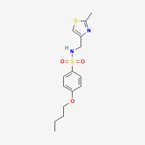 molecular formula C15H20N2O3S2 B2660534 4-butoxy-N-[(2-methyl-1,3-thiazol-4-yl)methyl]benzenesulfonamide CAS No. 852453-21-5