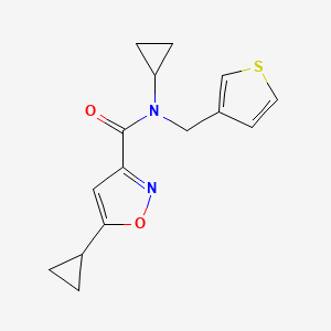 N,5-dicyclopropyl-N-(thiophen-3-ylmethyl)isoxazole-3-carboxamide