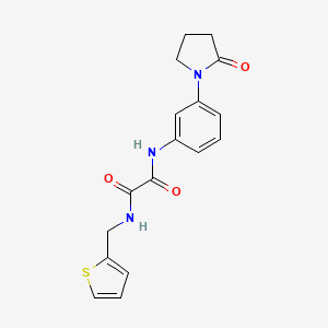 molecular formula C17H17N3O3S B2660569 N'-[3-(2-oxopyrrolidin-1-yl)phenyl]-N-[(thiophen-2-yl)methyl]ethanediamide CAS No. 941934-73-2