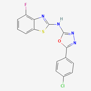 molecular formula C15H8ClFN4OS B2660579 5-(4-chlorophenyl)-N-(4-fluorobenzo[d]thiazol-2-yl)-1,3,4-oxadiazol-2-amine CAS No. 862975-22-2