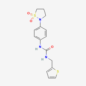 molecular formula C15H17N3O3S2 B2660580 1-(4-(1,1-Dioxidoisothiazolidin-2-yl)phenyl)-3-(thiophen-2-ylmethyl)urea CAS No. 1203081-58-6