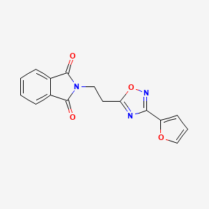 molecular formula C16H11N3O4 B2660589 2-(2-(3-(Furan-2-yl)-1,2,4-oxadiazol-5-yl)ethyl)isoindoline-1,3-dione CAS No. 1809486-81-4