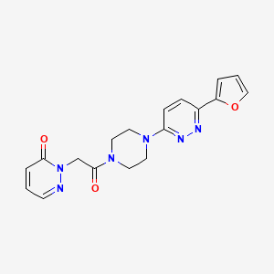 molecular formula C18H18N6O3 B2660592 2-(2-(4-(6-(furan-2-yl)pyridazin-3-yl)piperazin-1-yl)-2-oxoethyl)pyridazin-3(2H)-one CAS No. 1203012-22-9