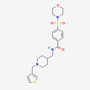 molecular formula C22H29N3O4S2 B2660593 4-(morpholine-4-sulfonyl)-N-({1-[(thiophen-3-yl)methyl]piperidin-4-yl}methyl)benzamide CAS No. 1235265-29-8