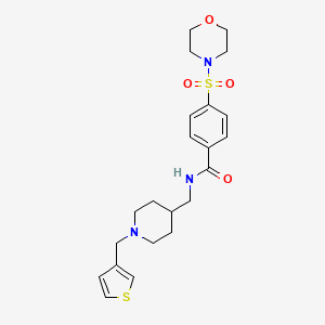 molecular formula C22H29N3O4S2 B2660593 4-(morpholinosulfonyl)-N-((1-(thiophen-3-ylmethyl)piperidin-4-yl)methyl)benzamide CAS No. 1235265-29-8